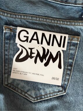 Ganni Light Blue Relaxed Straight Jeans
